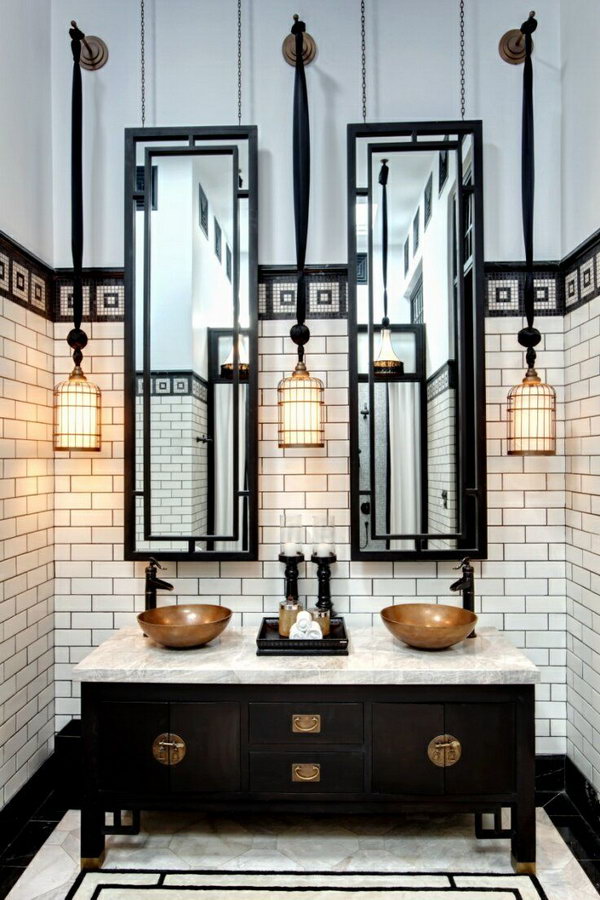 Black and White Industrial Bathroom 