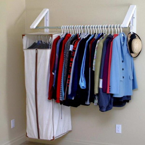 Expandable hanging rack for small laundry room 