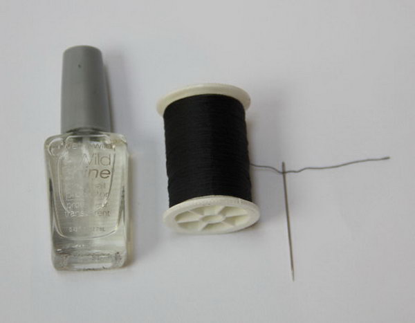 Thread a Needle Faster Using Clear Nail Polish 