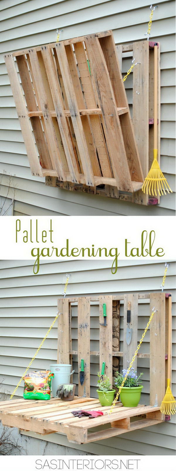 DIY Pallet Gardening Table 