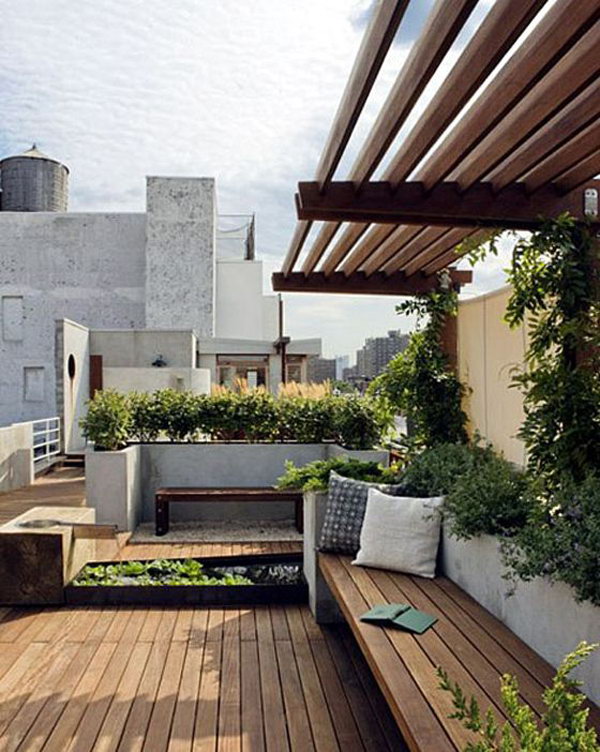 Bench Set Roof Garden 