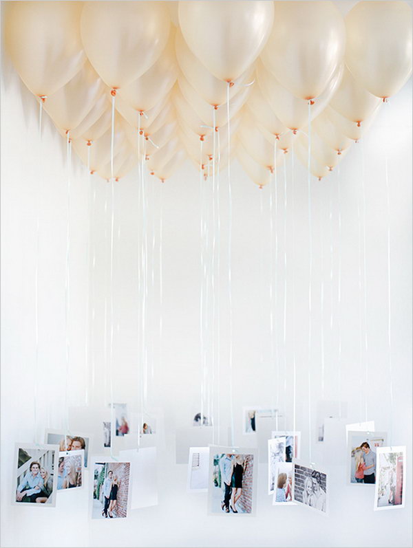 Balloon Chandelier with Photos. 