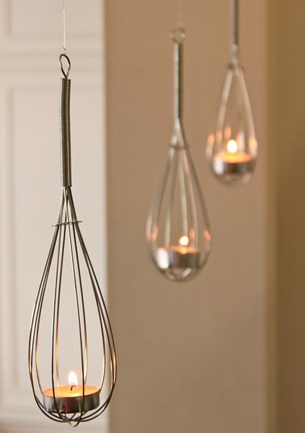 Wire Whisk Candle Holders. 