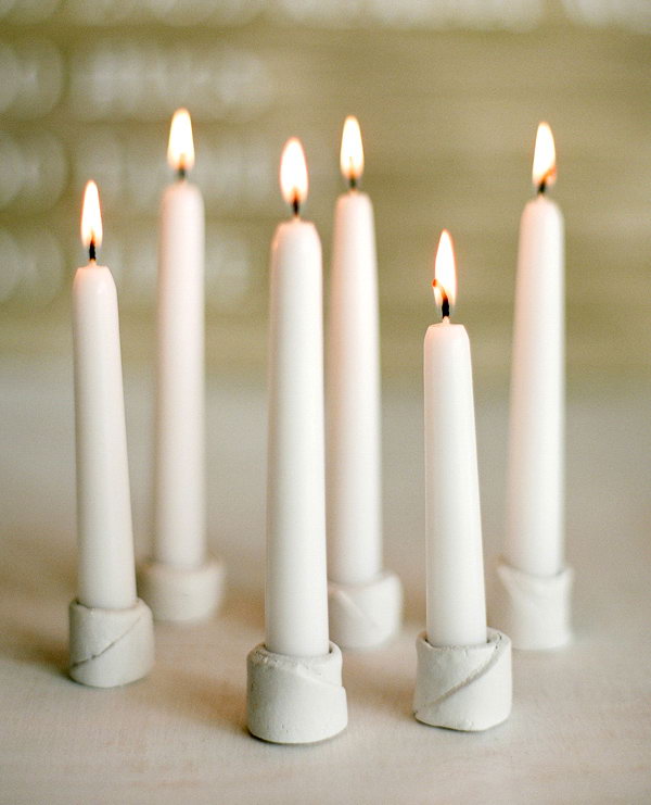 Small Clay Candle Holders. Get the tutorial 