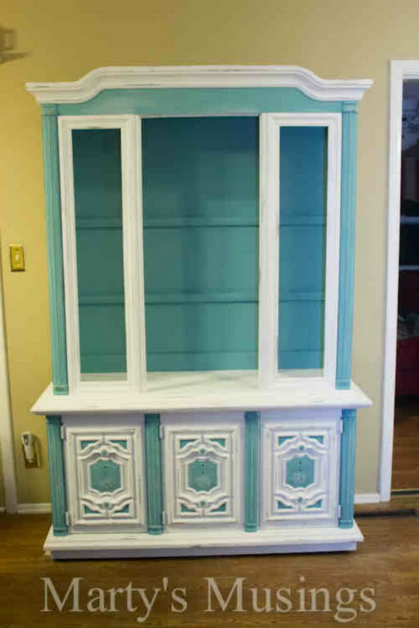 How to Chalk Paint China Hutch 