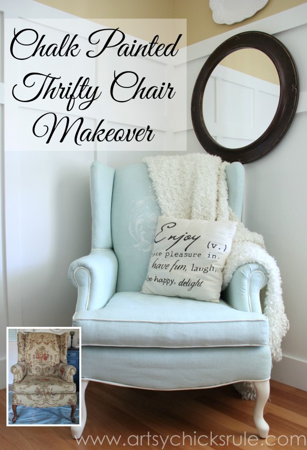 Chalk Painted Upholstered Chair Makeover 