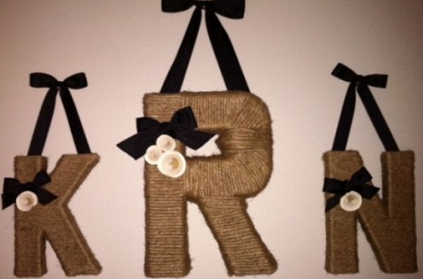 Decorative Twine Letters DIY. See the tutorial 