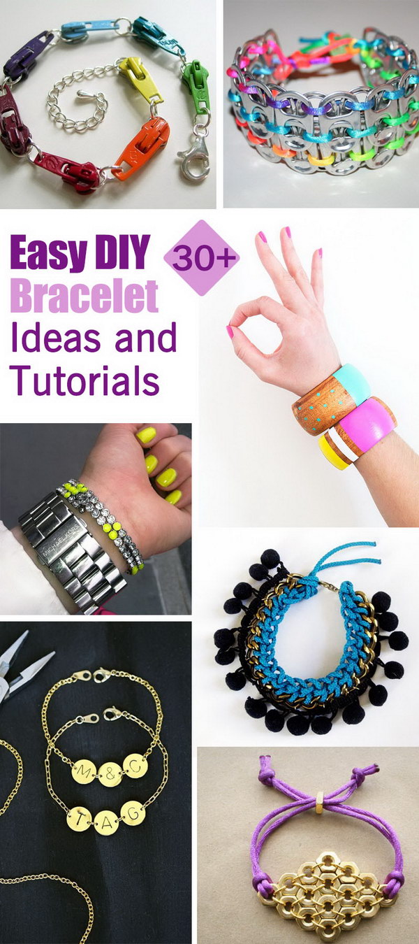 Lots of Easy DIY Bracelet Ideas and Tutorials! 