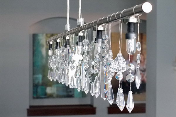 Linear and Crystal Chandelier. 