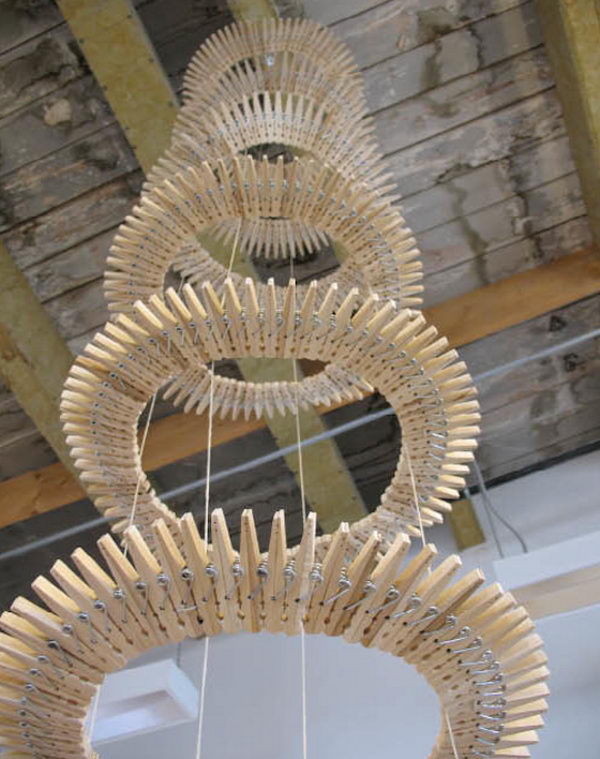Clothespin Chandelier. 