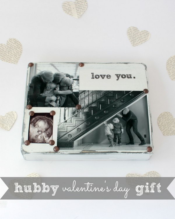 DIY Photo block filled with special messages and significant photos 