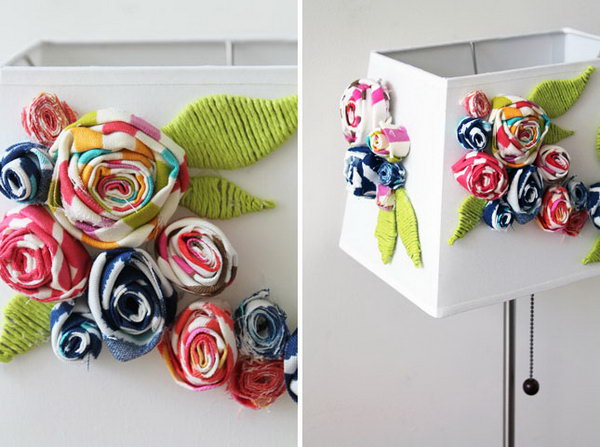 Blooming Fabric Lampshade. Get the tutorial 
