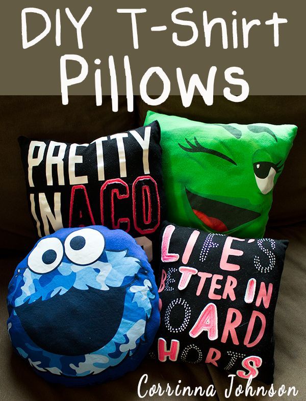 Recycle Old T shirts into Colorful Pillows. 