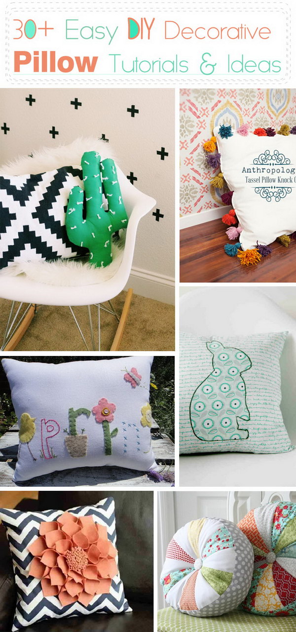 Easy DIY Decorative Pillow Tutorials and Ideas! 