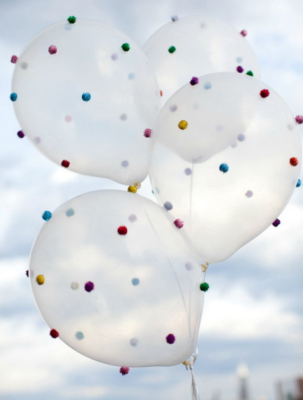 DIY Pom Pom Balloons. Get directions 