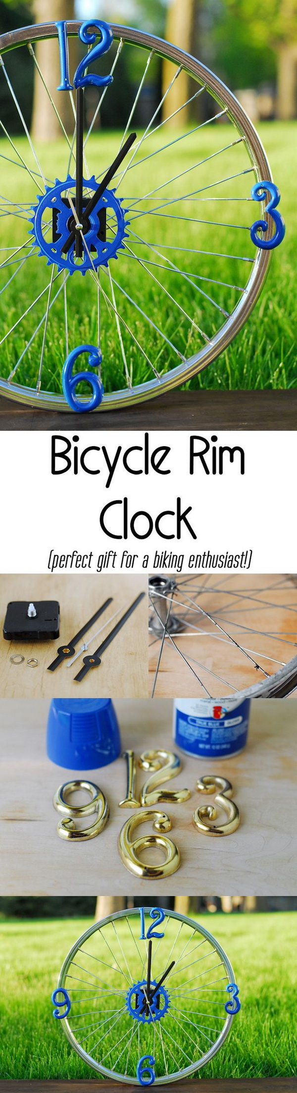 DIY Bicycle Wheel Clock. See the tutorial 