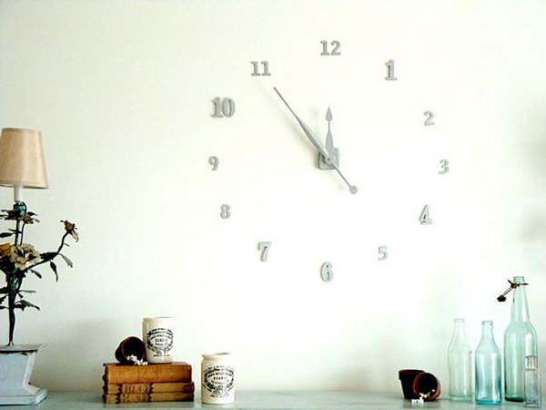 Floating Numbers Wall Clock. Get the tutorial 