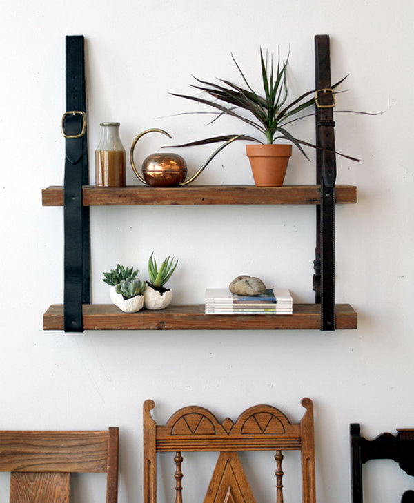 Leather and Wood Shelf. See the steps 