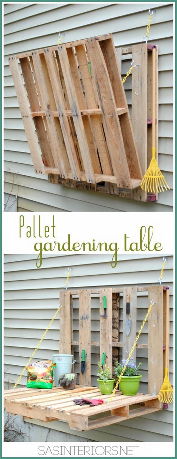 DIY Pallet Gardening Table. Check out the tutorial 