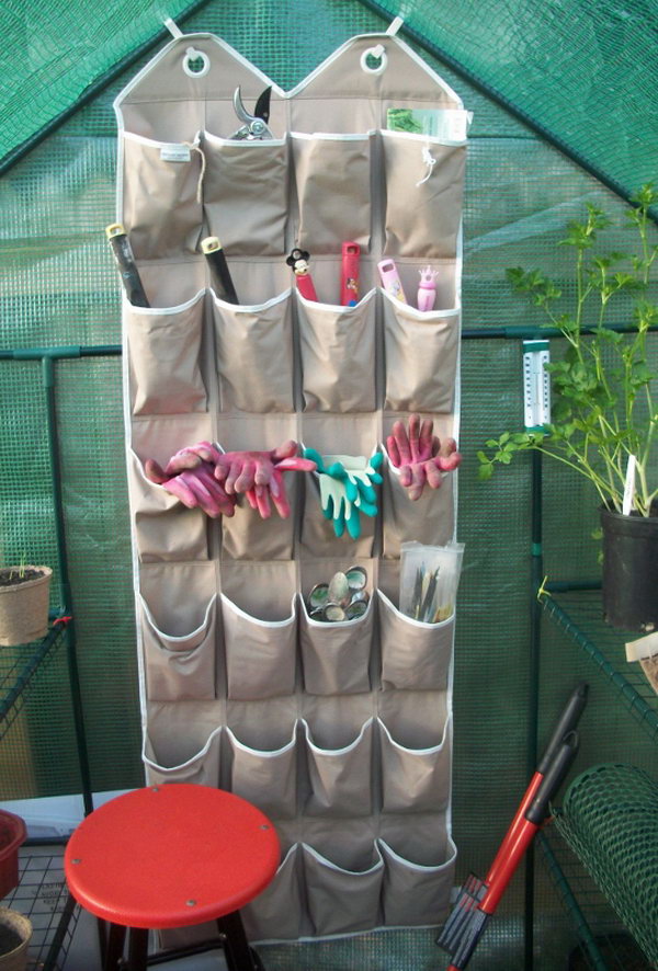 Reuse an Old Shoe Organizer to Store Small Gardening Tools & Accessories. See more details 