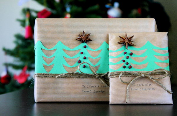 Paper Trees with Star Anise and Twine. 