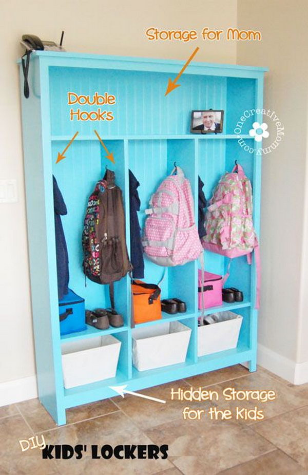 DIY Storage Lockers for Kids . 