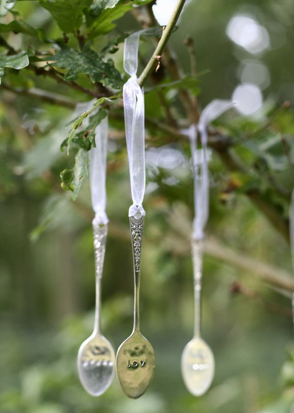 Recycled Spoon Christmas Decoration. 