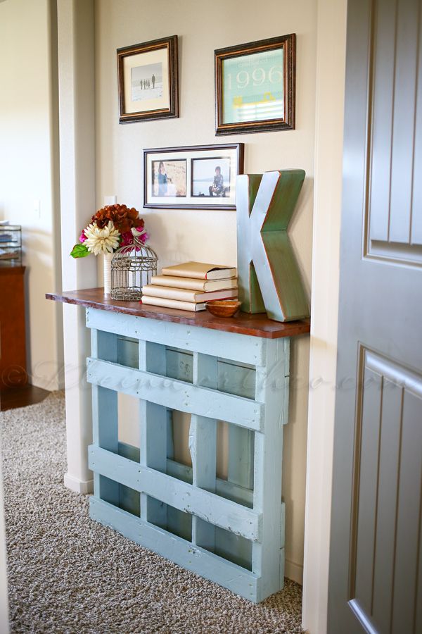 Beautiful Pallet Console Table for Not So Wide Entry . 