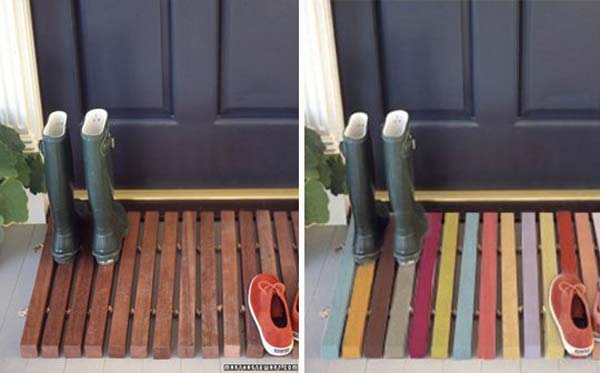 DIY Door Wooden Pallet Welcome Mat. 