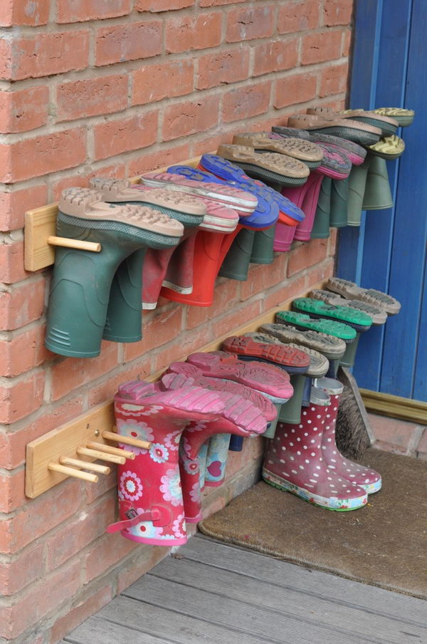 Creative Boots Storage Idea. 