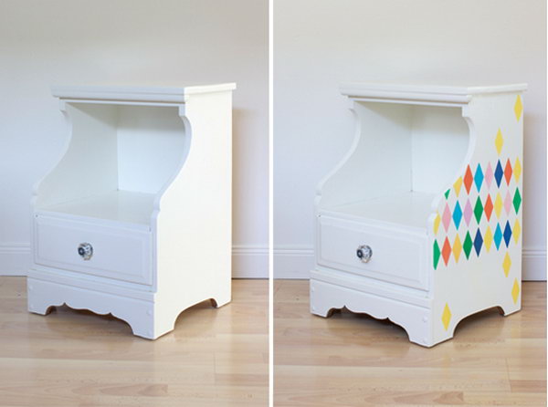 Colorful Stenciled Nightstand 