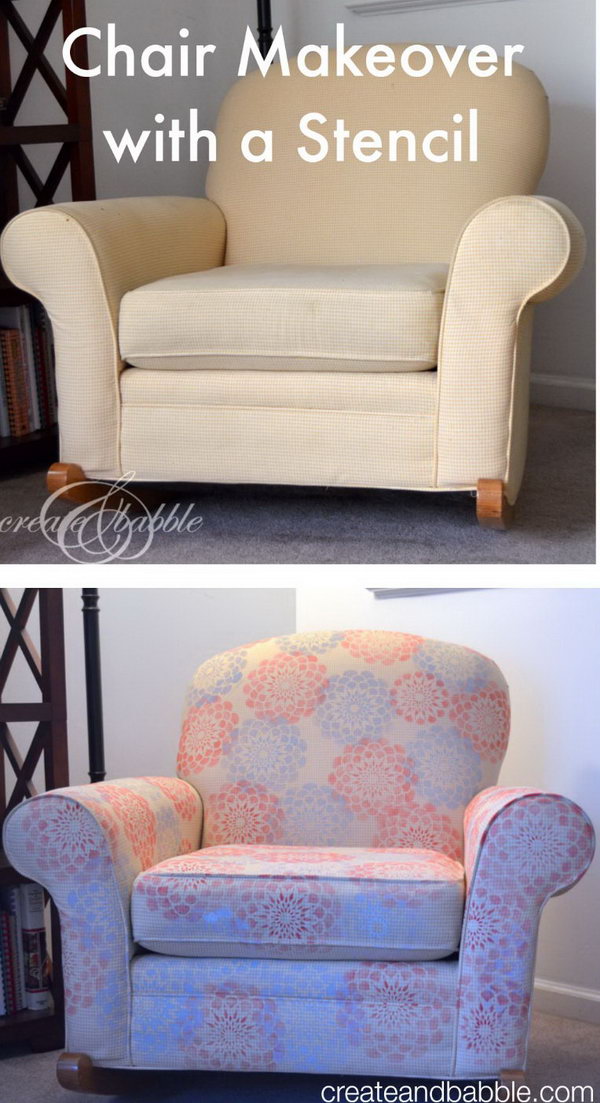 Chair Makeover with a Stencil 