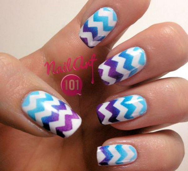 Cheveron Nail Art. This is such a easy and fun mani! Must try. 