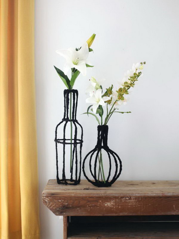 Decorative Wire Vases. See how to make it 
