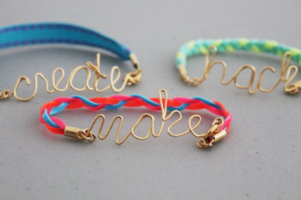 Wire Word Friendship Bracelets. See how 
