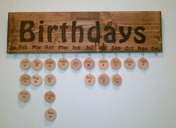 Wood Burned Birthday Board 