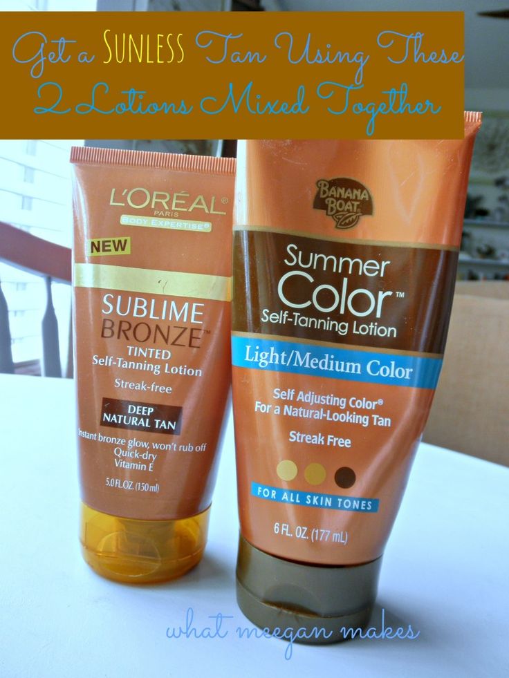 Self Tanner Recipe Using Two Lotions Together. 