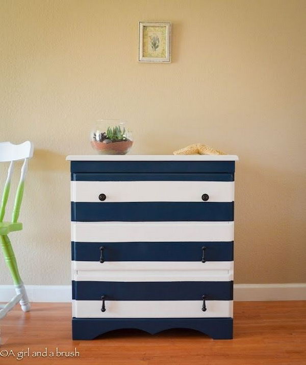 Nautical Strips Dresser. See the tutorial 
