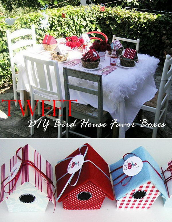 DIY Bird House Gift Boxes. Check out the tutorial 