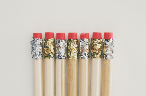 DIY Glitter Pencils. These glittery beauties look pretty fabulous on our desks. See more directions 