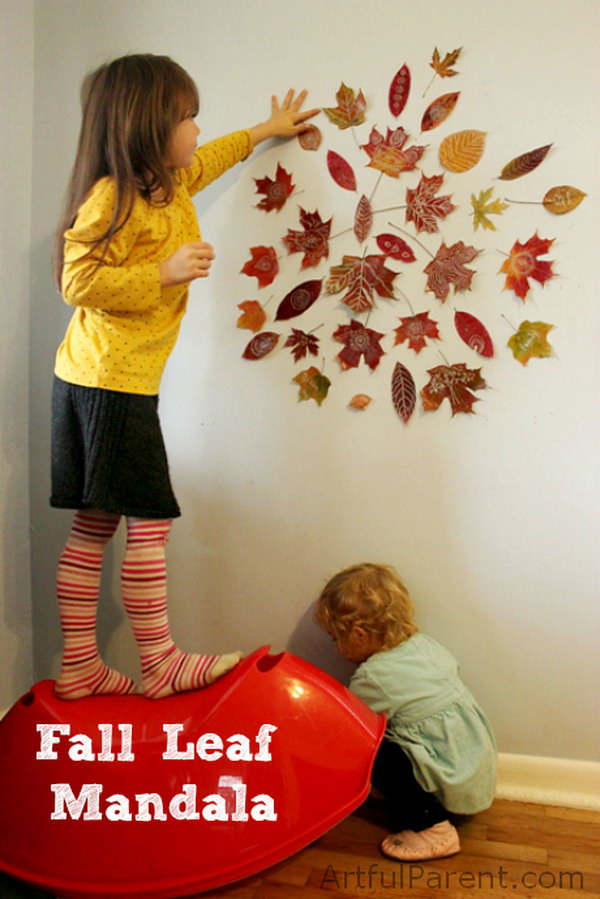 Fall Leaf Mandala Wall Art. See the tutorial 