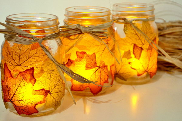 Autumn Leaf Candle Holder. See how to make it 