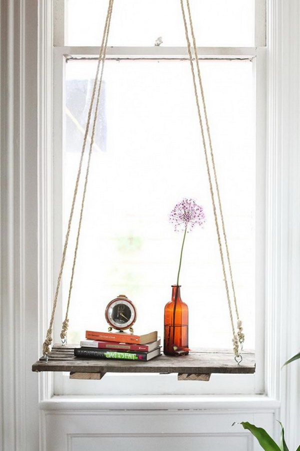 DIY Hanging Side Table. See the directions 