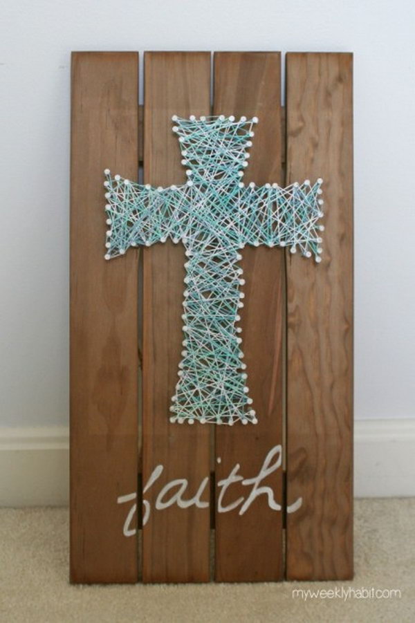 Nail and Cross String Art. See more details 