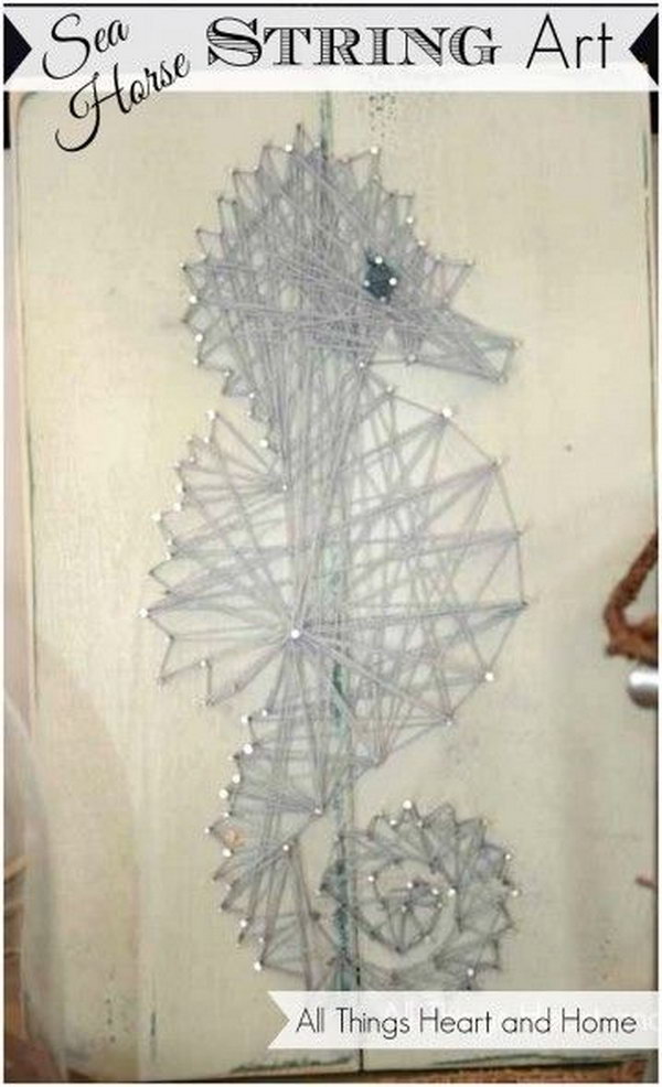 Easy Sea Horse String Art. Get the steps 