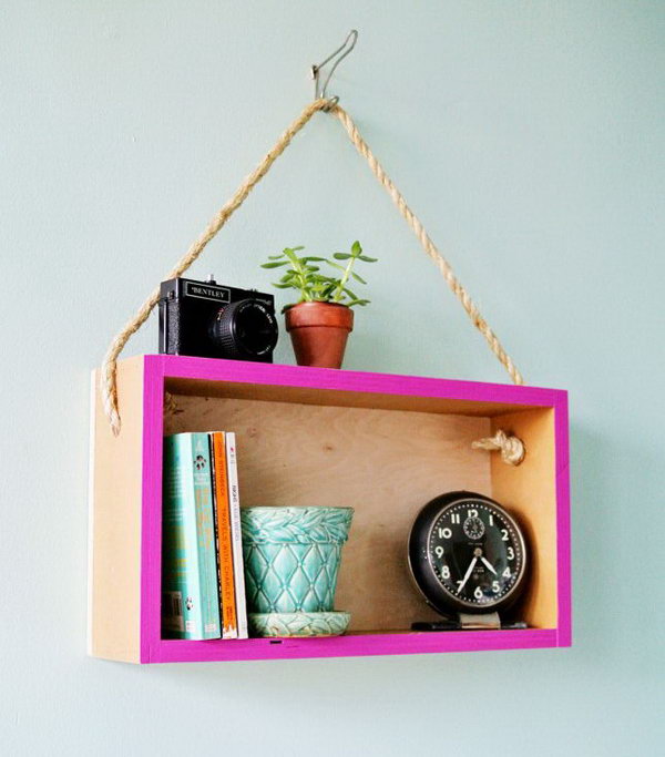 DIY Hanging Shelf. Get the tutorial 