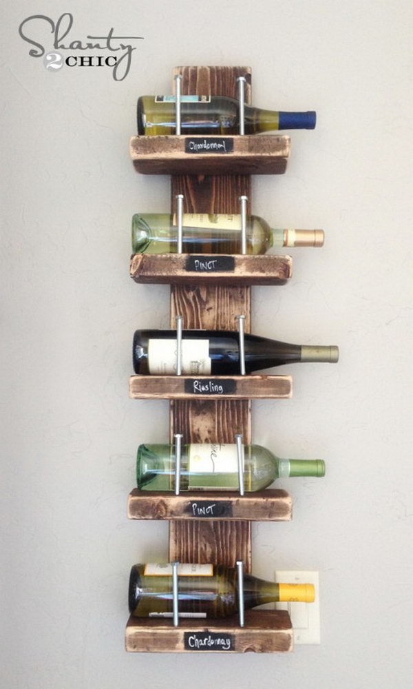 DIY Wooden Wine Shelf. Get the instructions 