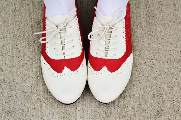 DIY Red Sanddle Shoes. Get the instructions 