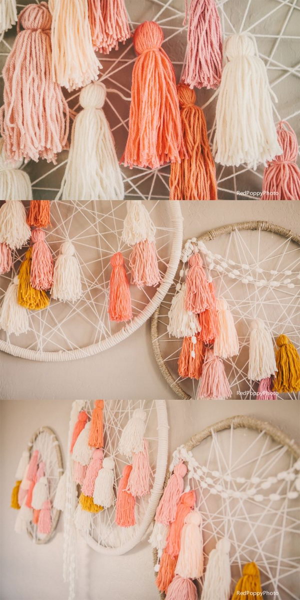 DIY able Giant Dream Catchers. Most girls who hang dreamcatchers in their rooms are quite spiritual and believe that the nice dreams will come near them and the bad spirits will go away. See more beautiful images 