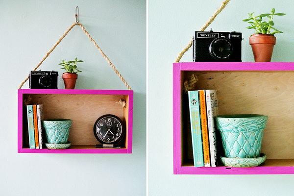 DIY Modern Hanging Shelf. Get the tutorial 
